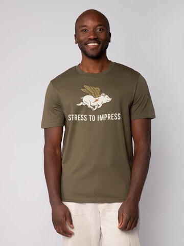 T-Shirt 'Stress To Impress' Watapparel en vert : devant