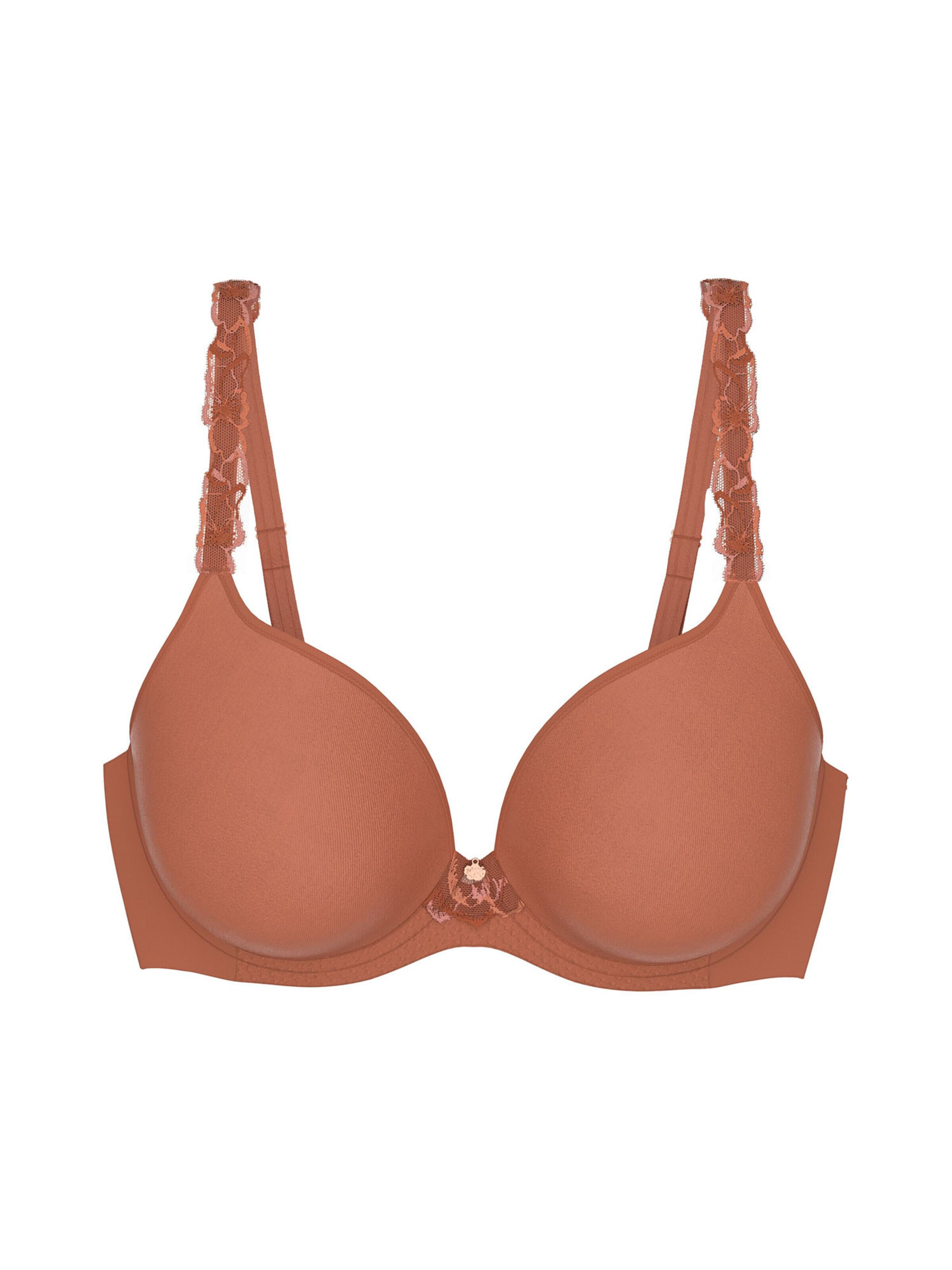 TRIUMPH Bra ' Wild Azalea Florale ' in Brown: front