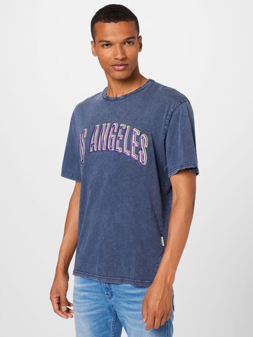 Redefined Rebel - Camiseta 'Peyton' en azul: frente