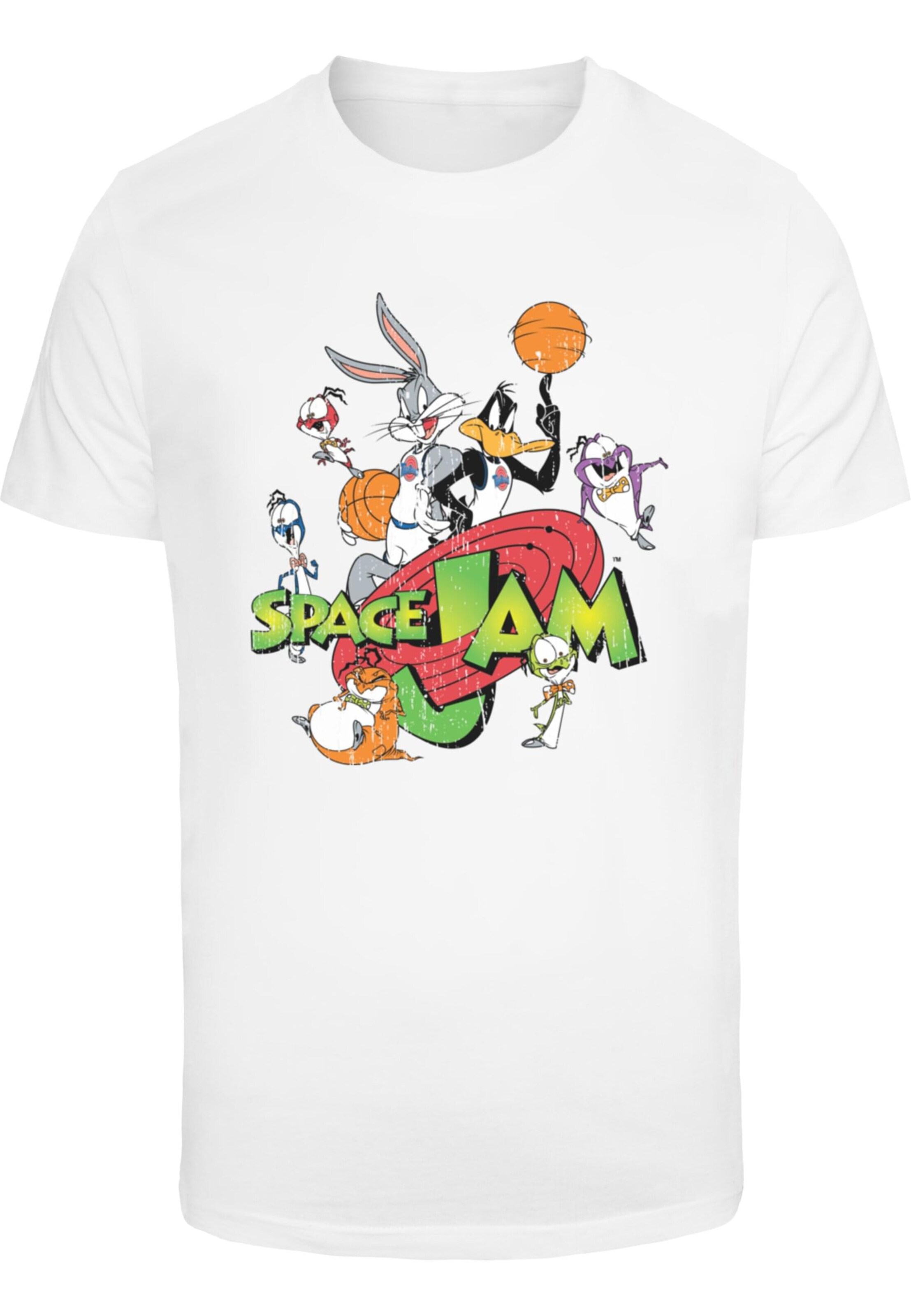 Merchcode Shirt 'Space Jam Team' in Wit: voorkant