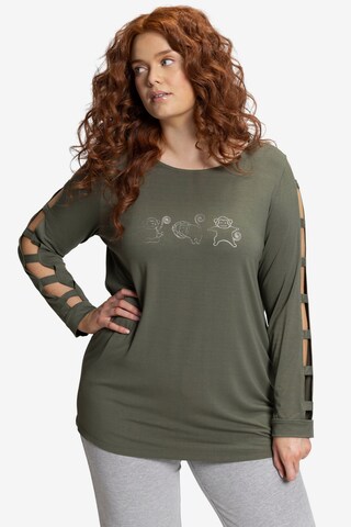 T-shirt Ulla Popken en vert : devant