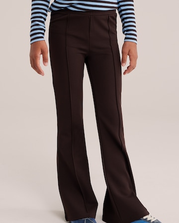évasé Leggings WE Fashion en marron : devant