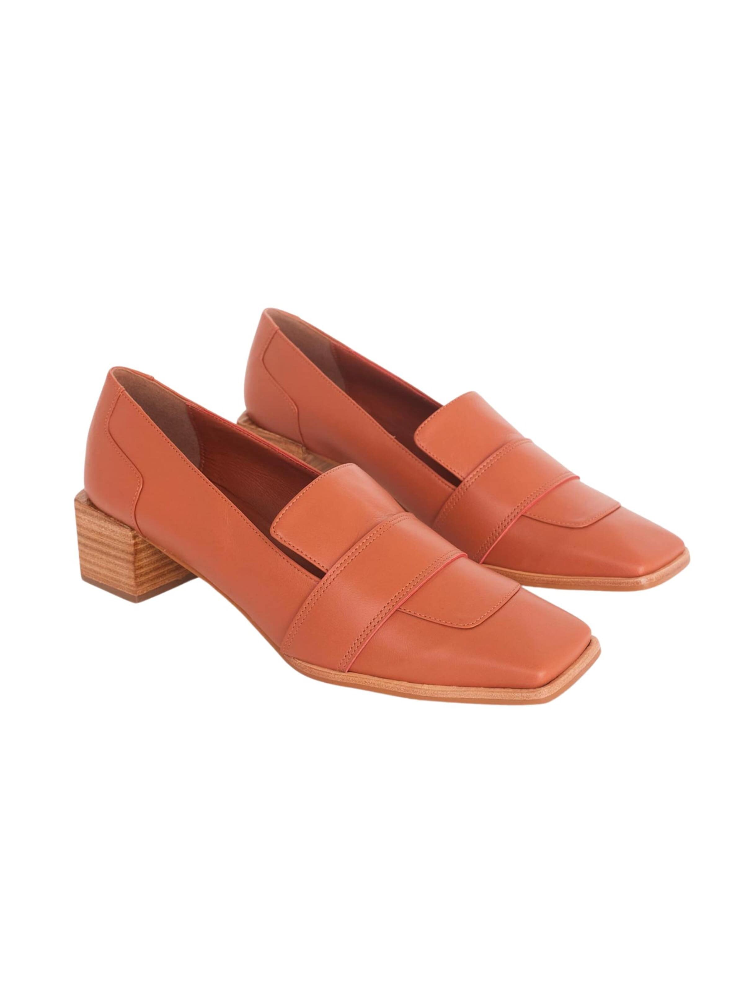 Mangara Atelier - Mocasines 'Louro Loafer Damen Kalbsleder Karamell - Blockabsatz 4 cm' en marrón
