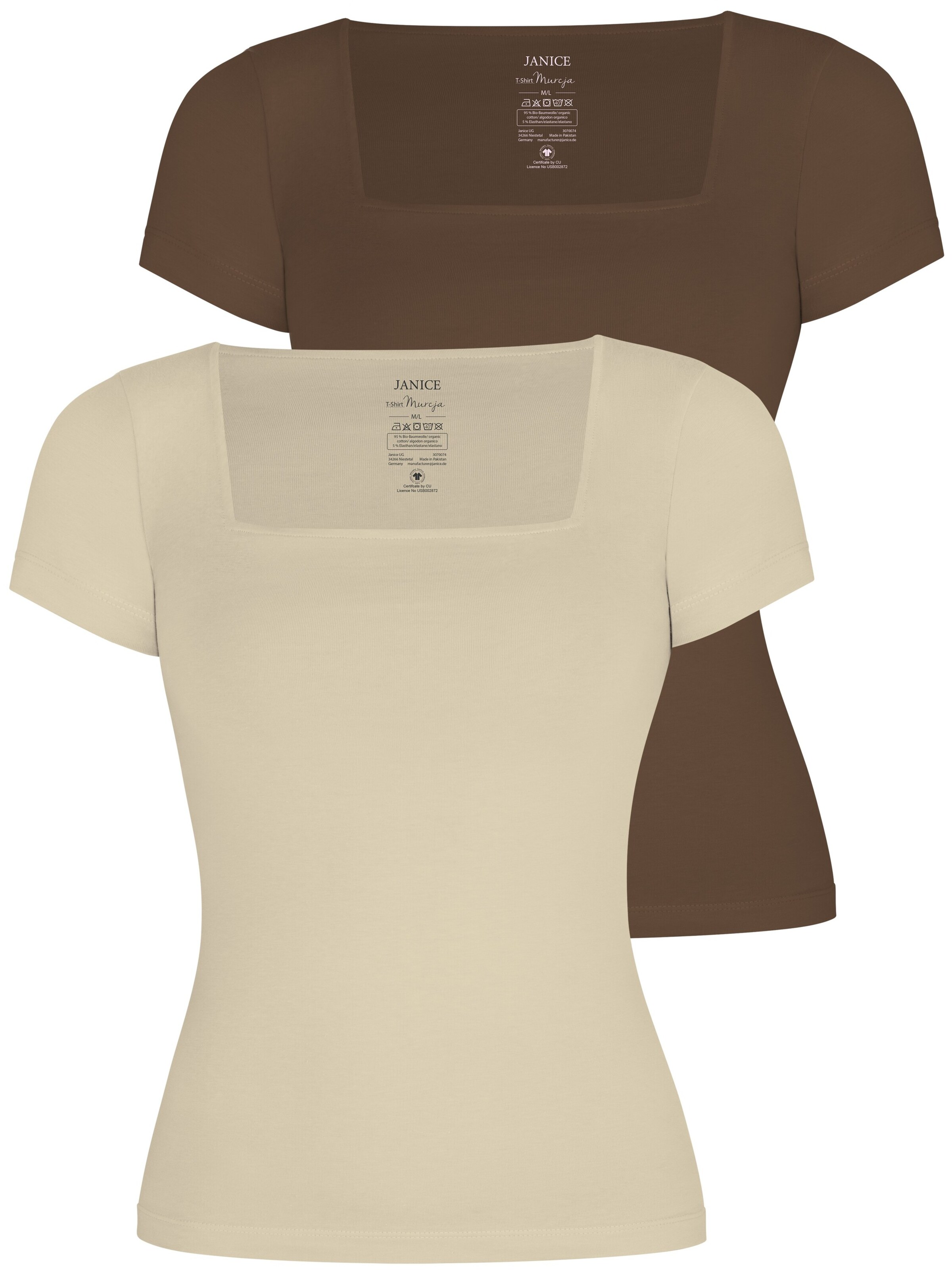 Janice Shirt in Beige: voorkant