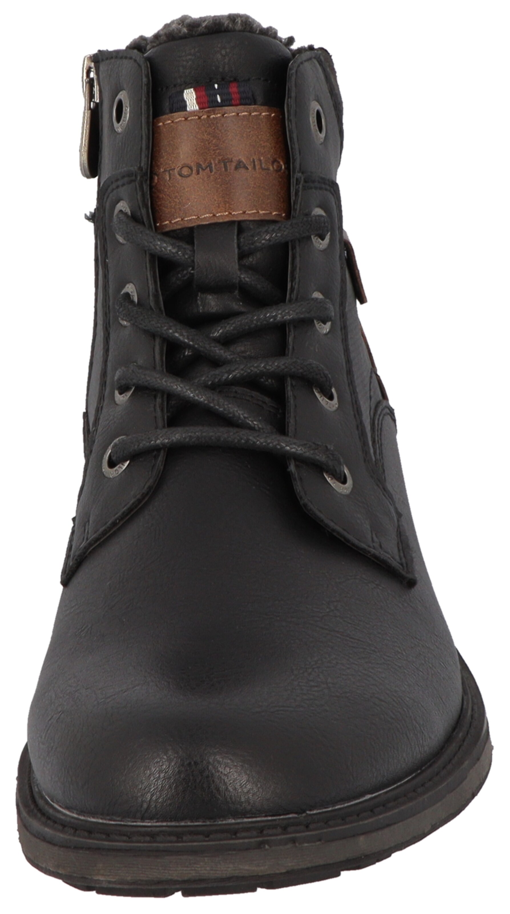 TOM TAILOR Schnürstiefel in Schwarz