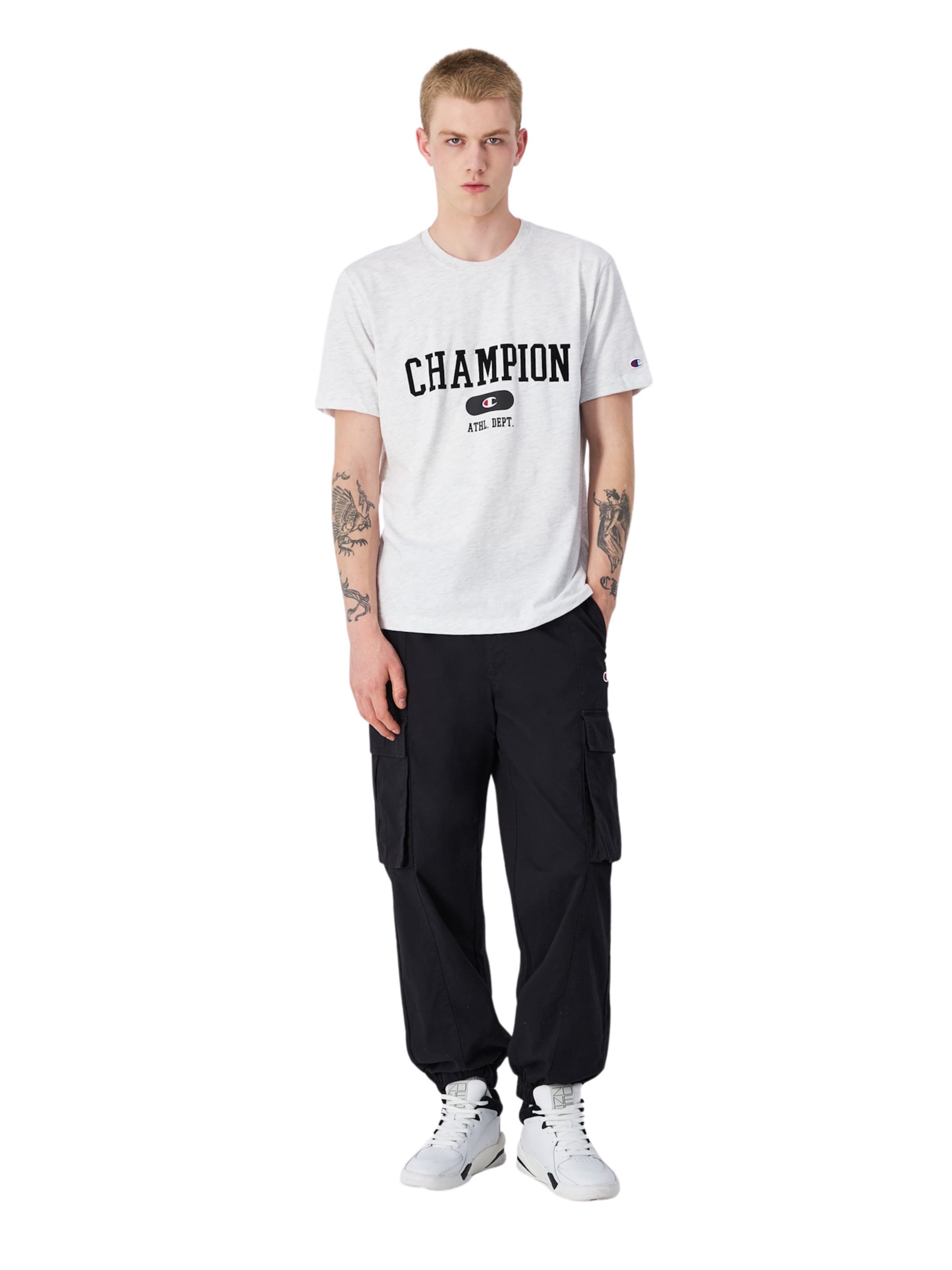 Champion Authentic Athletic Apparel T-Shirt in Grau: Vorderseite