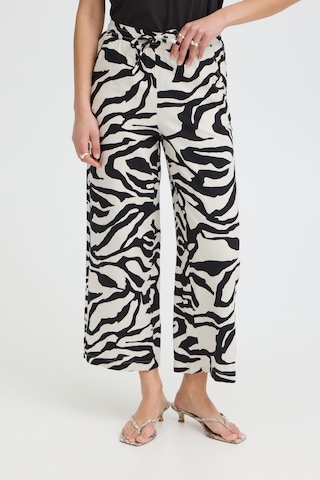 ICHI Loose fit Trousers 'LINNO' in Beige: front