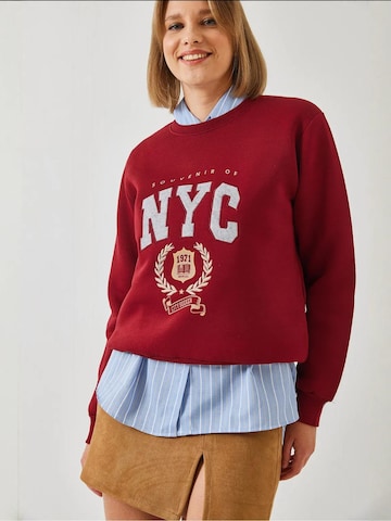 Bianco Lucci Sweatshirt in Rot
