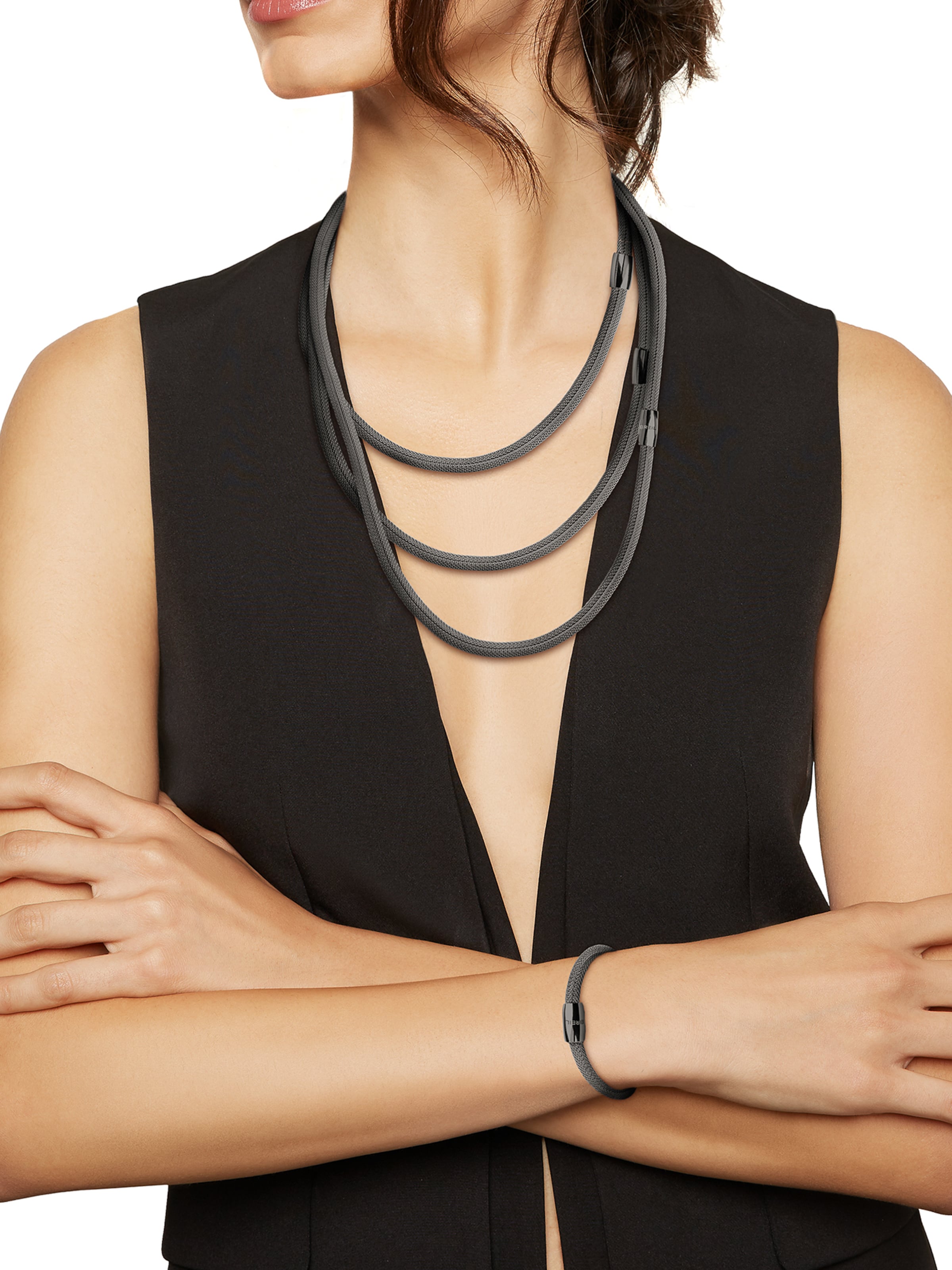 Breil Set: Kette und Armband in Schwarz