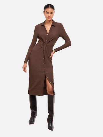 LipsyKošulja haljina - smeđa boja: prednji dio