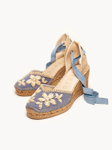 Sandalo 'Alpargata Cuña 7 cm' di Alhamas in blu