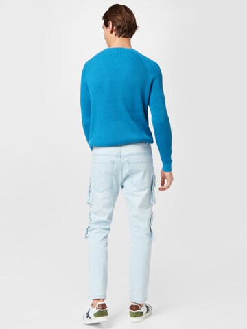 SikSilk Regular Cargo Jeans in Blue