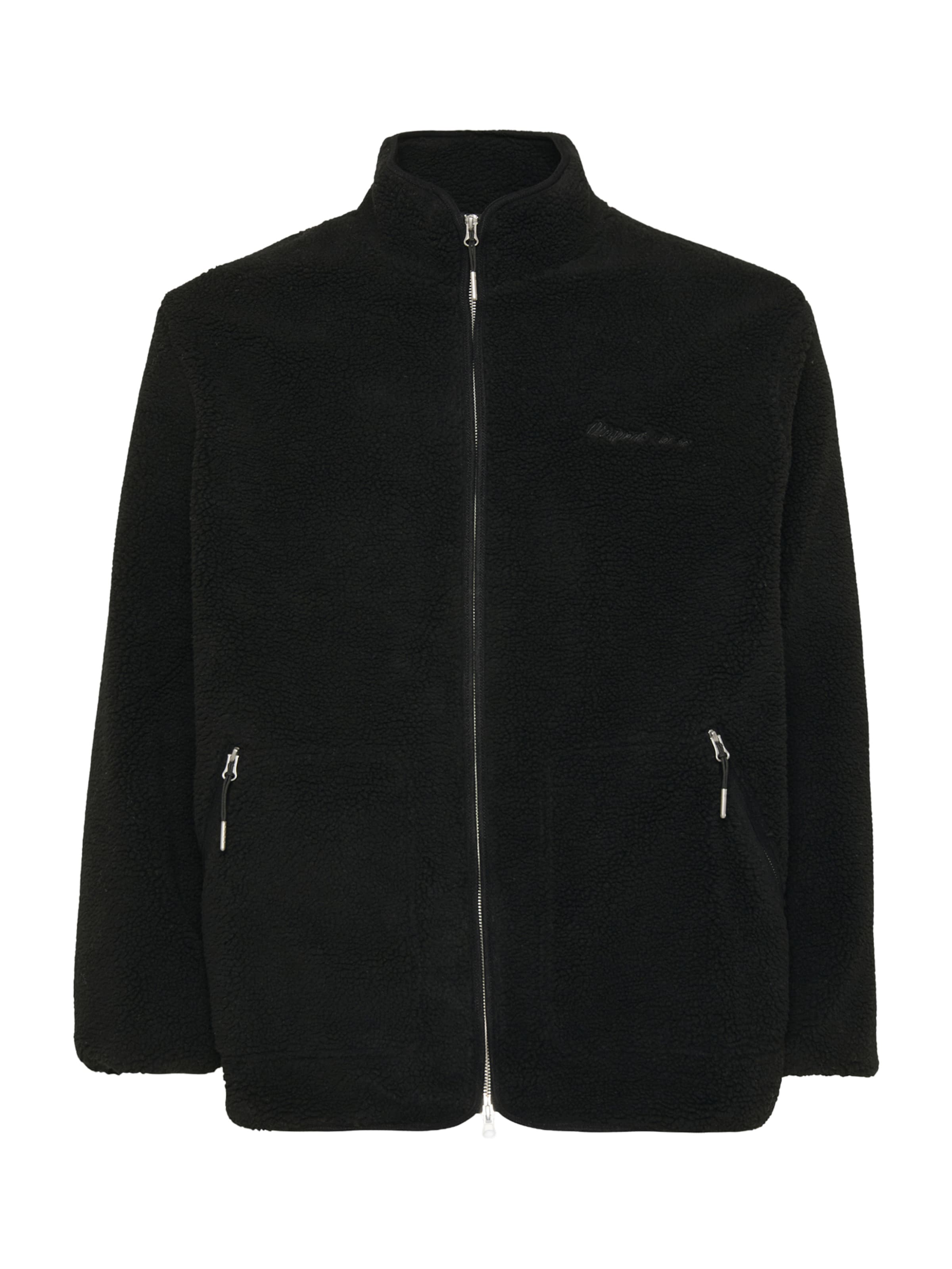Jack & Jones Plus Fleecejacke 'JORNORREBRO' in Schwarz: Vorderseite
