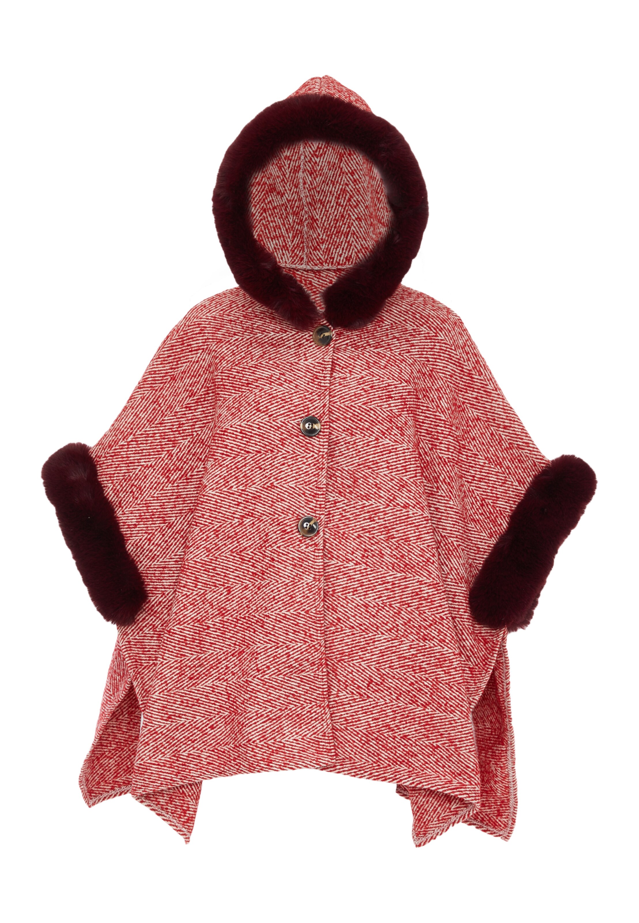 FRAULLY Pláštěnka - červená / burgundská červeň / offwhite, Produkt