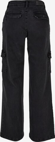 Urban Classics Zvonové kalhoty Džíny s kapsami – černá