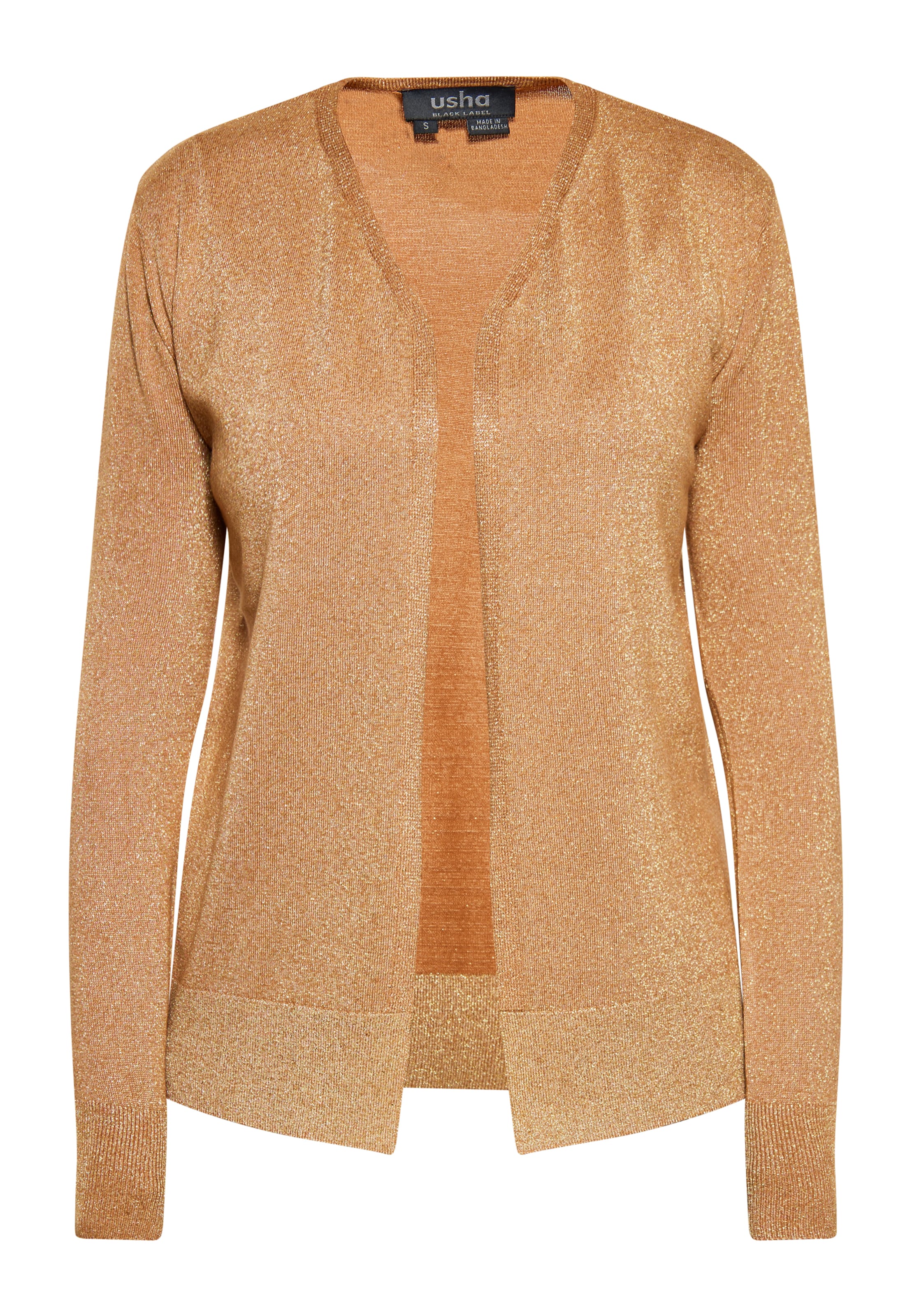 usha BLACK LABEL Вязаная кофта в Золотой: спереди