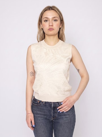 Haut 'ECRU WHITE EMBROIDERED TOP' wild pony en beige : devant