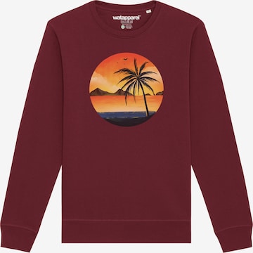 Sweat-shirt ' Sunset on palm beach ' Watapparel en rouge : devant