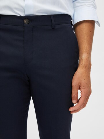 SELECTED HOMME Slim fit Trousers with creases 'Neil' in Blue