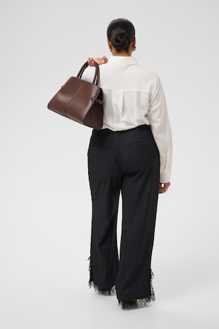 KAFFE CURVE Wide leg Broek 'Abby' in Grijs