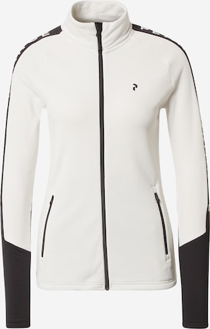 PEAK PERFORMANCE Athletic Fleece Jacket 'Rider' in White: front