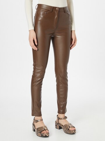 Regular Pantalon Tally Weijl en marron : devant