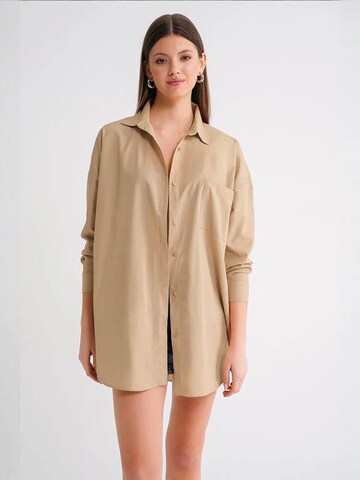 Camicia da donna di MixRay in beige: frontale