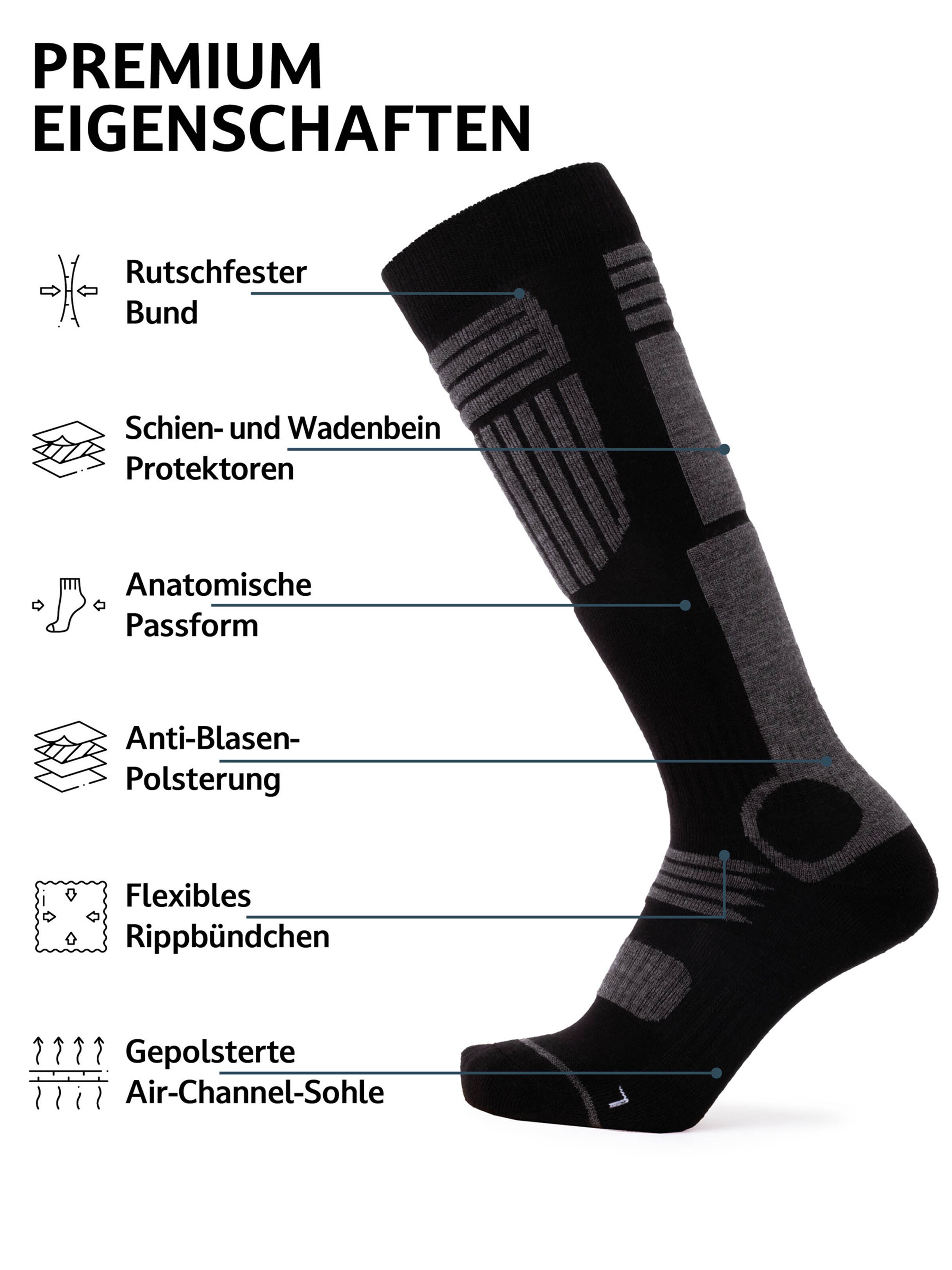 Occulto - Calcetines deportivos 'Ski Felix' en gris