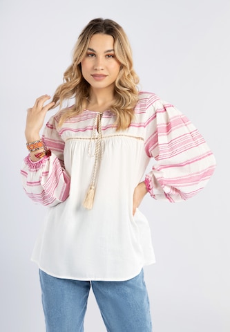 IZIA Blouse in Roze: voorkant