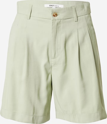 ONLY Loose fit Pleat-Front Pants 'LAURA-ARIS' in Green: front