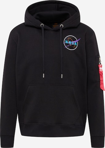 ALPHA INDUSTRIES Sweatshirt 'Dark Side' in Zwart: voorkant