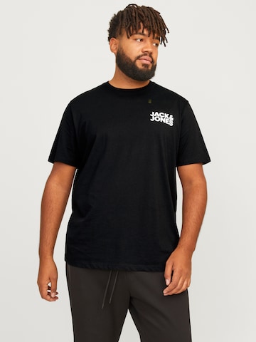 Jack & Jones Plus - Camiseta 'JJECorp' en negro: frente