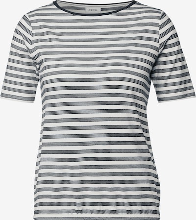 CECIL Streifenshirt mit Glitzer in nachtblau, Produktansicht