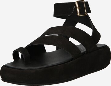 River Island T-bar sandals in Black: front