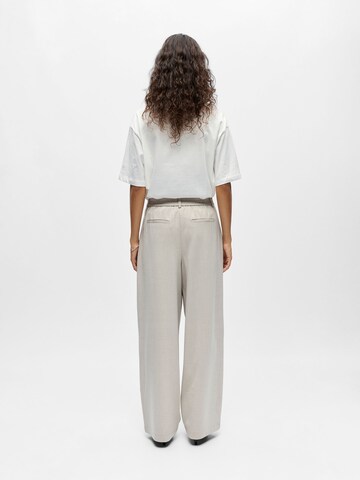 OBJECT - Pierna ancha Pantalón plisado en beige