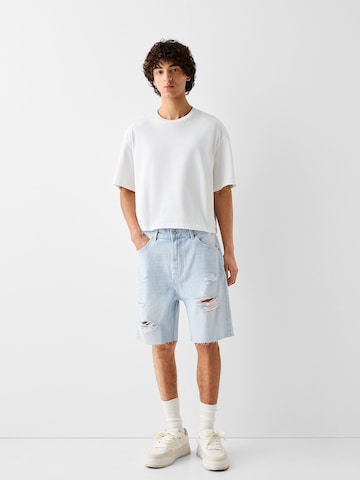 Bershka Loosefit Shorts in Blau