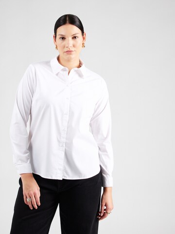 Camicia da donna di ONLY Carmakoma in bianco: frontale