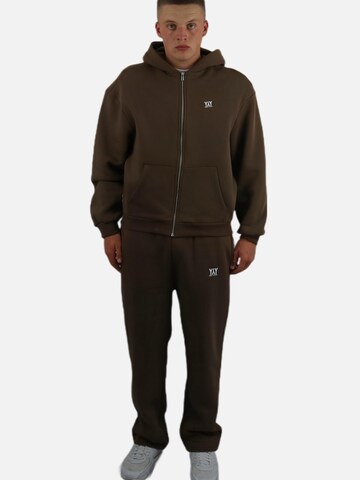 HEFTYKA Loose fit Workout Pants 'OPEN' in Brown