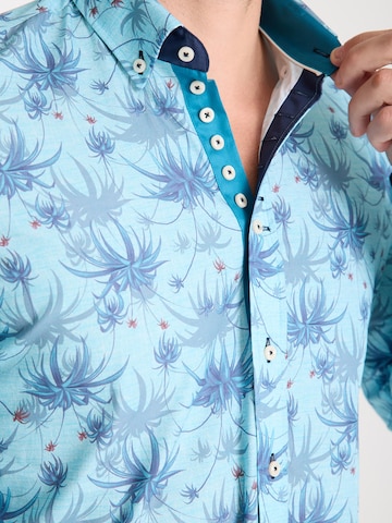 7Camicie Slim fit Zakelijk overhemd 'Donatello Poplin Man Shirt Light Blue Blue' in Blauw