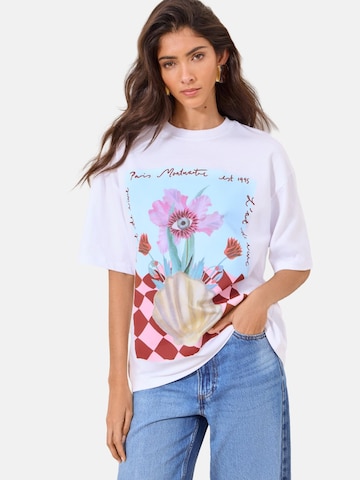 Lipsy Oversized shirt 'Whipstitch' in White: front