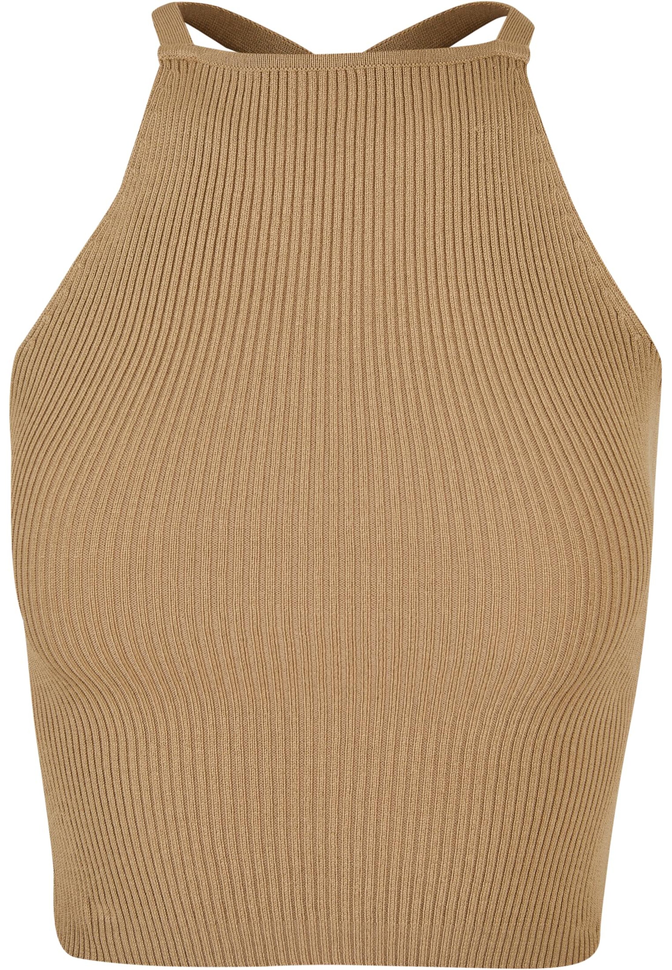 Urban Classics Knitted Top in Beige: front