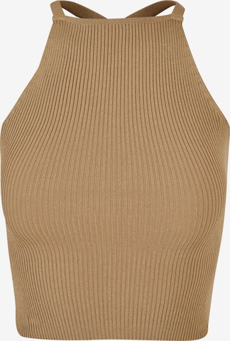 Urban Classics Knitted Top in Beige: front