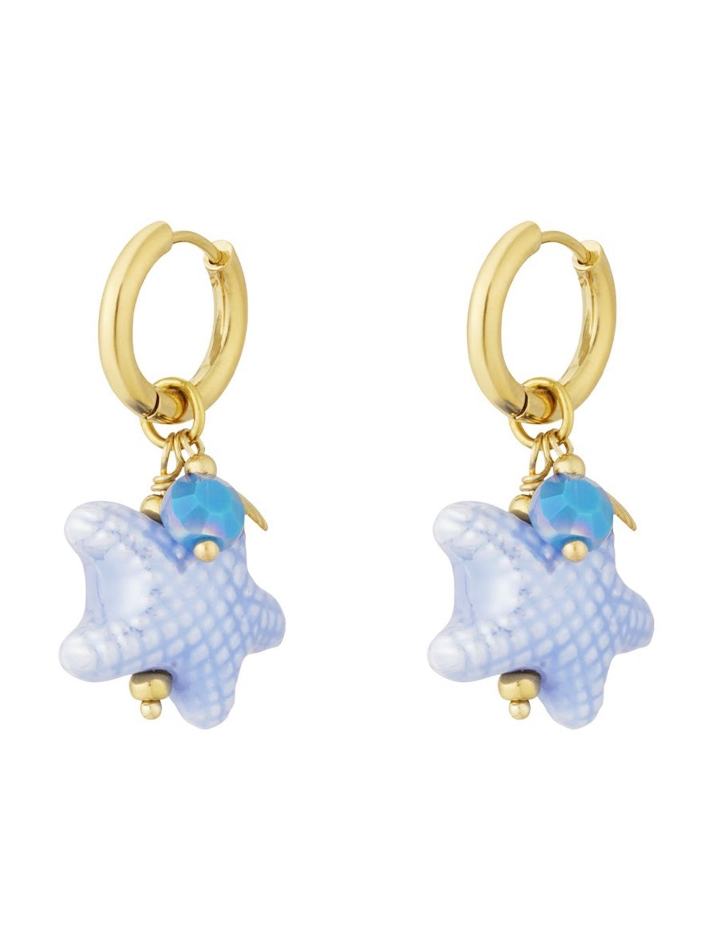 Boucles d'oreilles 'OCEAN STAR' Cala Rose en bleu : devant
