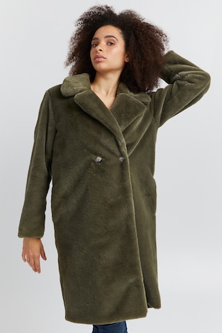 ICHI Winter Coat 'HAYA' in Green: front