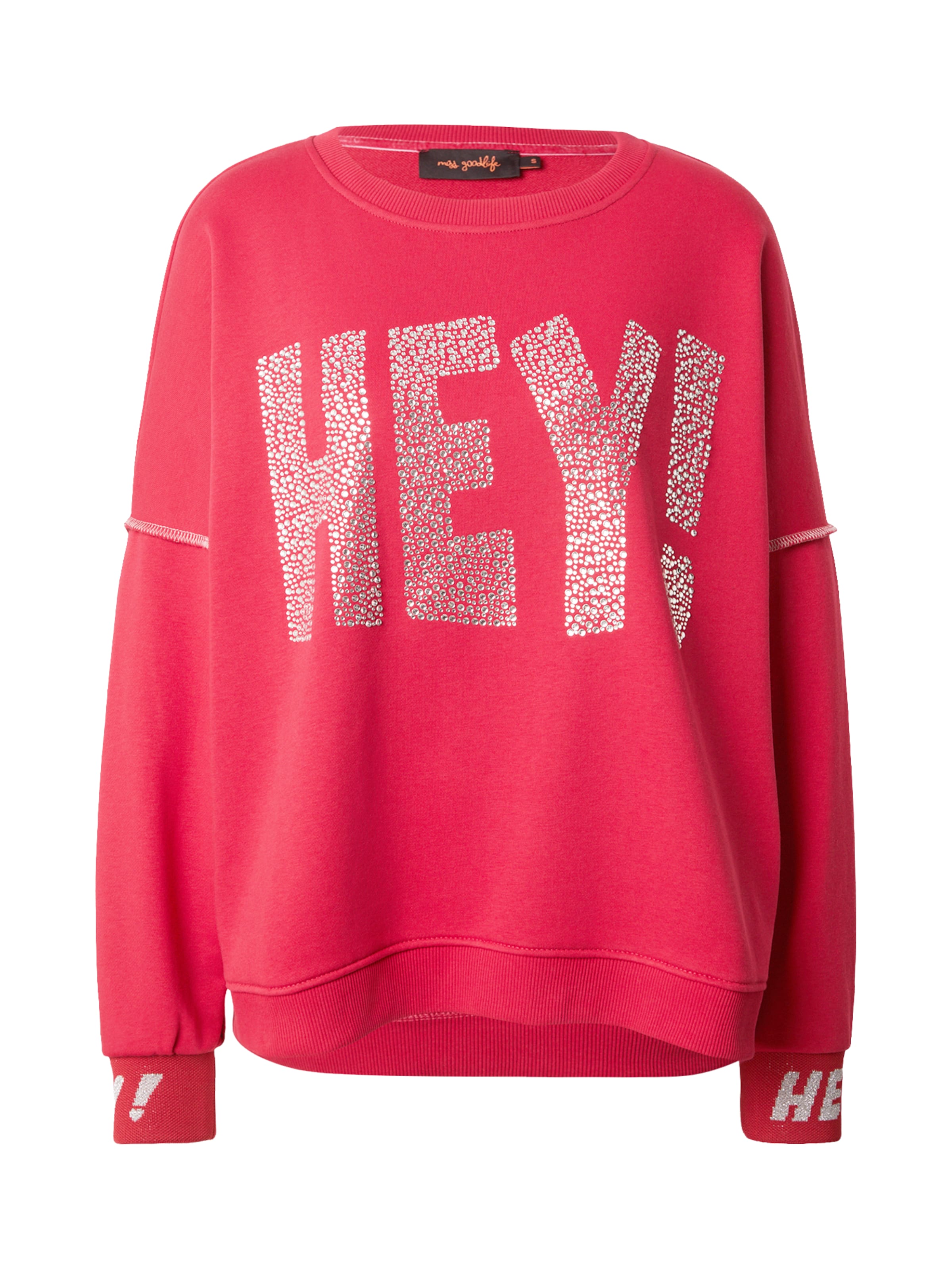 Felpa 'HEY!' di miss goodlife in rosso: frontale