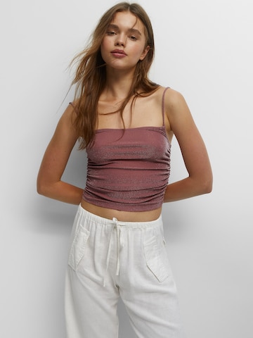 Pull&Bear Top | rdeča barva: sprednja stran