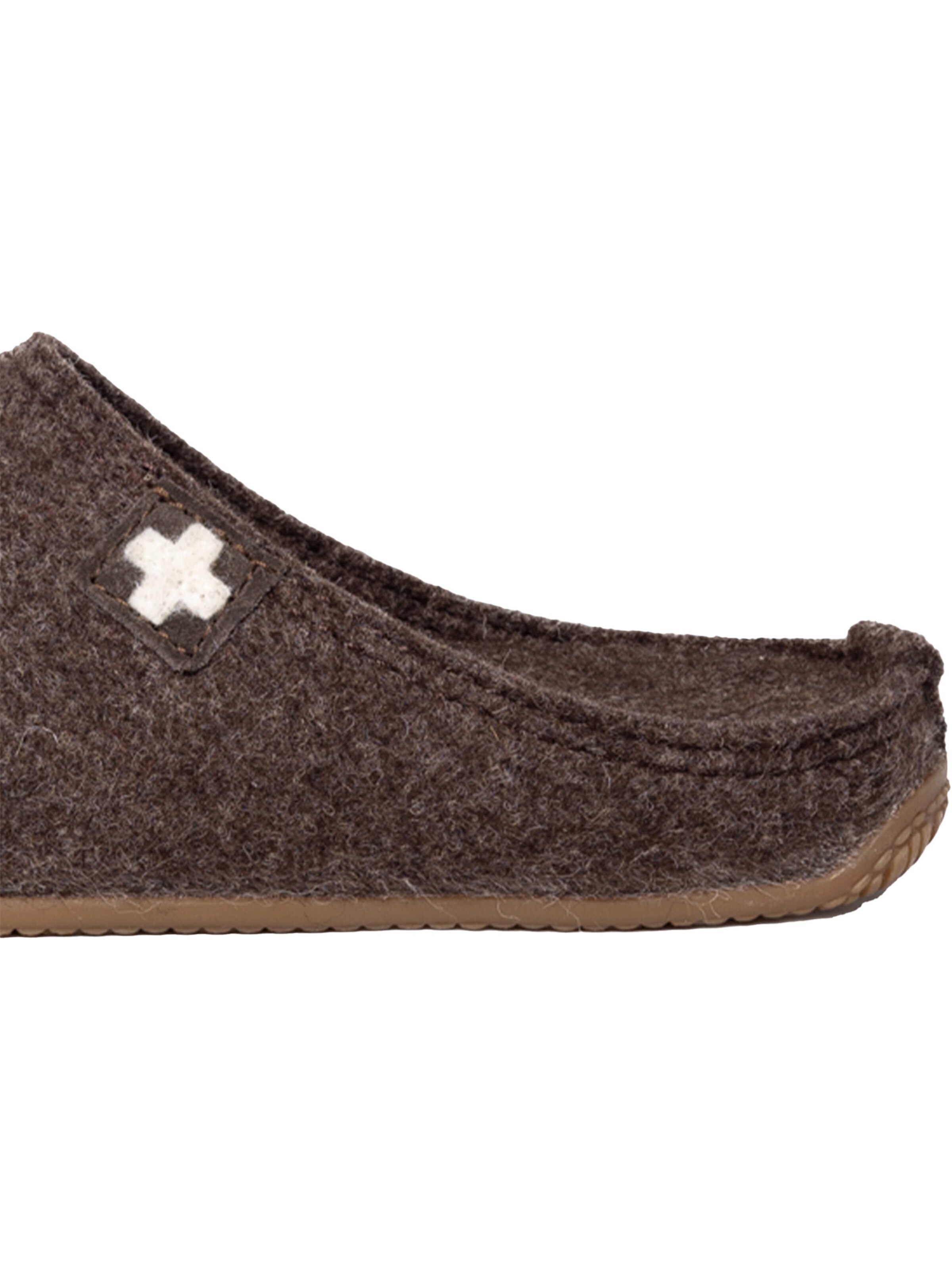 Living Kitzbühel Slippers 'Filz - Schweizer Kreuz' in Brown