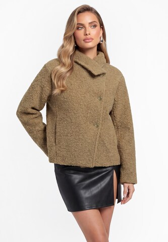 Veste en polaire faina en beige : devant