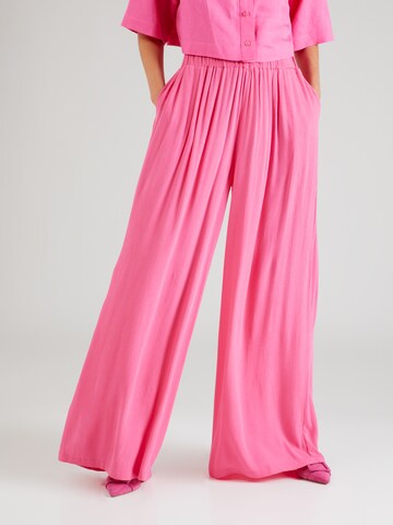 Misspap - Pierna ancha Pantalón en rosa: frente