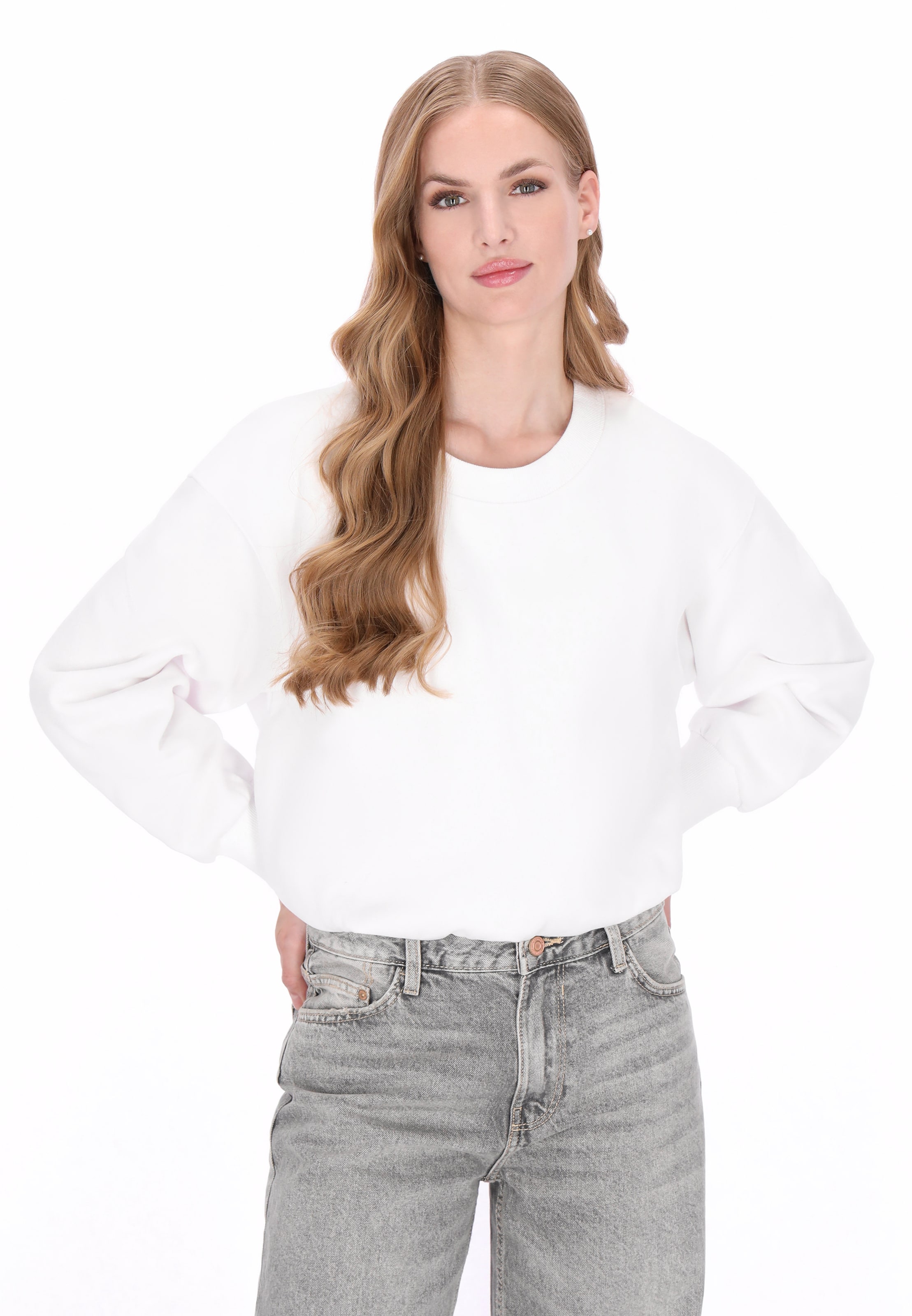Sweat-shirt DreiMaster Vintage en blanc : devant